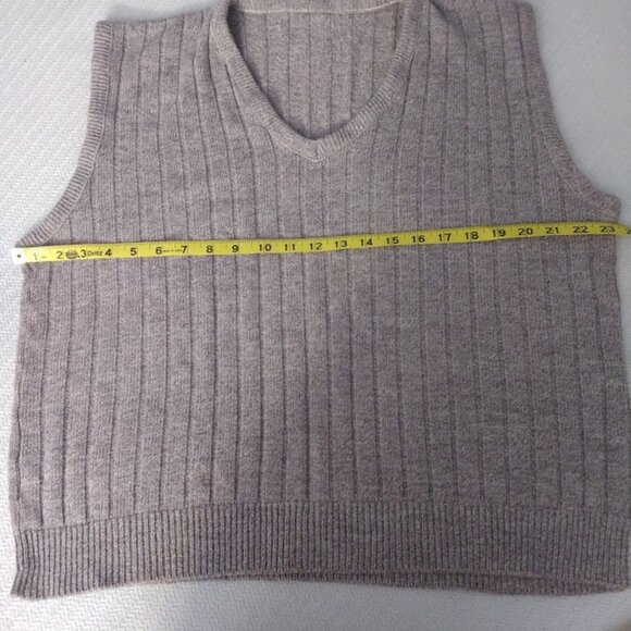 Vintage Sweater Vest Eclectic Grandpa Brown M/L Streetwear 70s 80s Ribbed Knit - Picture 7 of 10